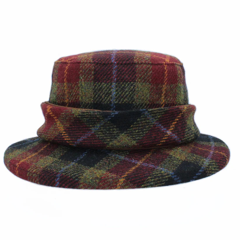 Harris Tweed Ladies Melrose Berry Check Hat