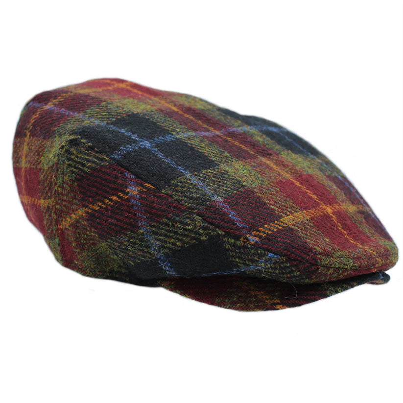 Harris Tweed Ladies Berry Check Flat Cap