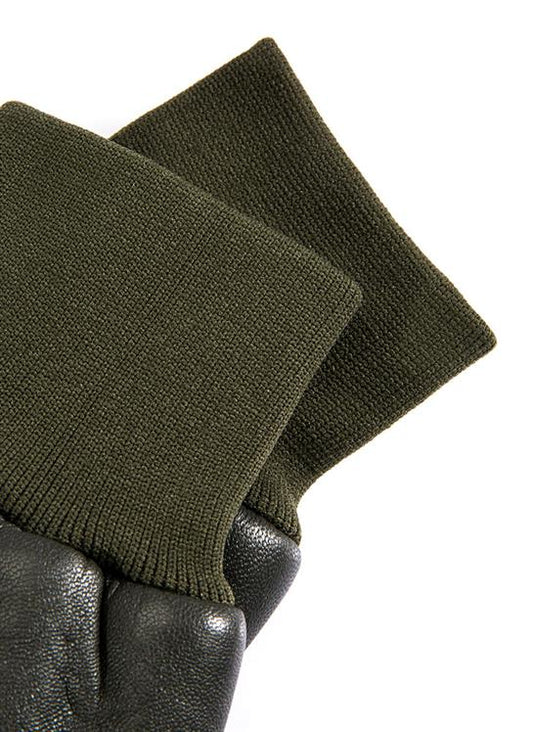 Dents Boss Men's Lined Leather Olive Shooting Mitts