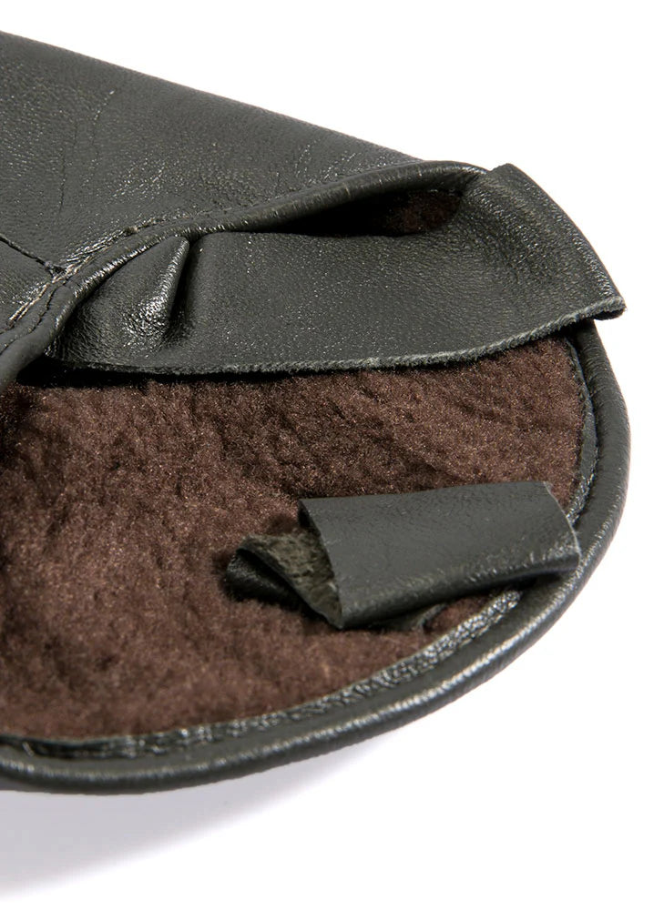 Dents Boss Men's Lined Leather Olive Shooting Mitts
