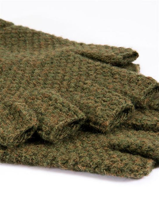 Dents Lanber Men's Olive Knitted Fingerless Shooting Gloves