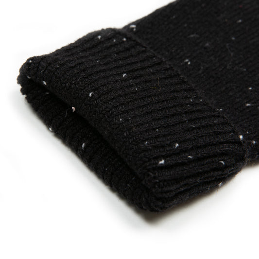 Dents Lymington Men's Black Knitted Fingerless Gloves