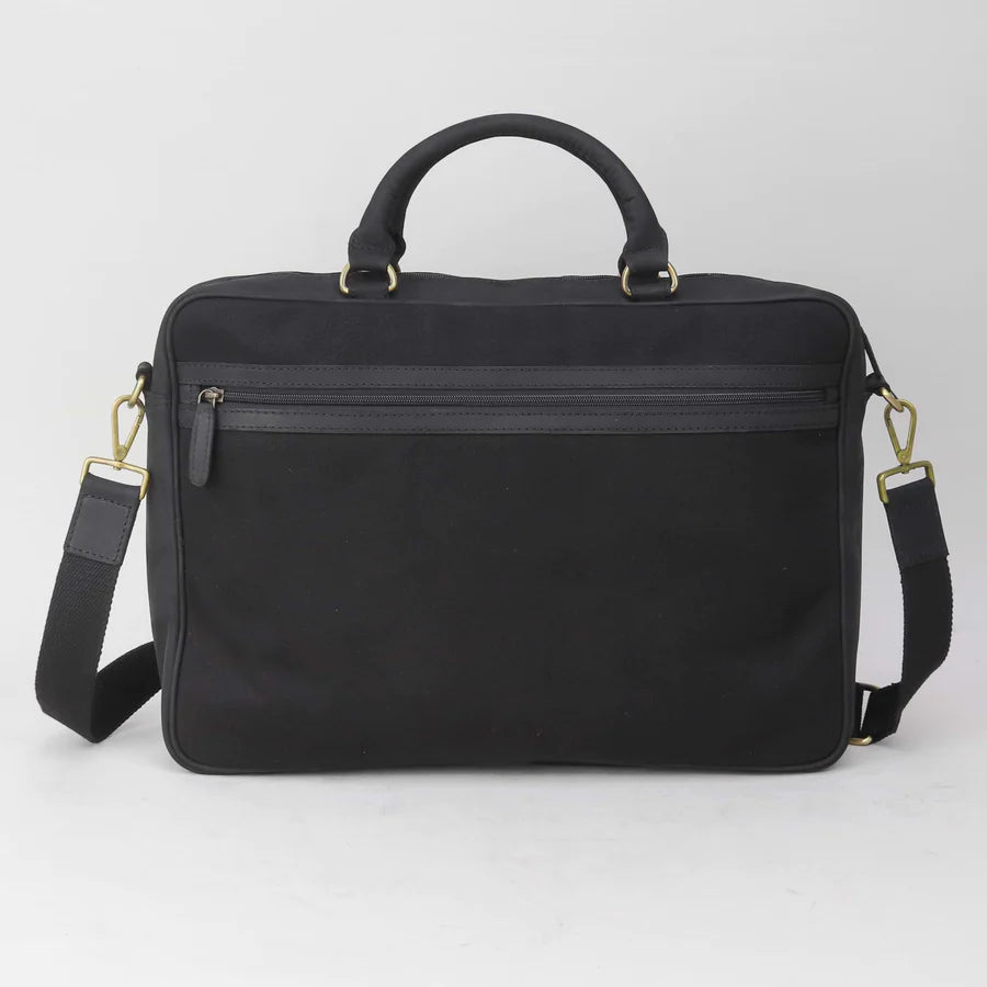 Harris Tweed Dark Grey Check Briefcase
