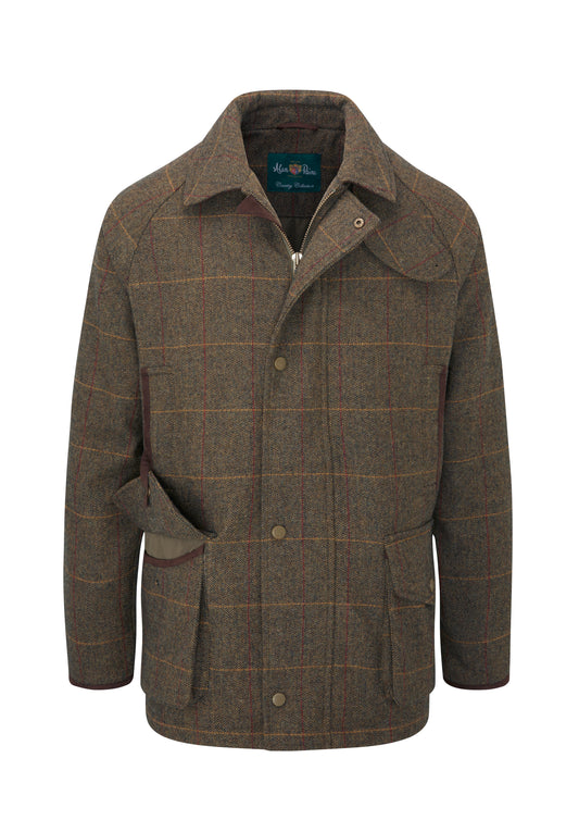 Alan Paine Combrook Waterproof Tweed Coat in Teak
