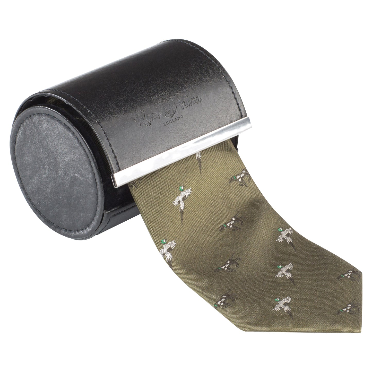 Alan Paine Ripon Bird & Dog Country Silk Tie in Olive