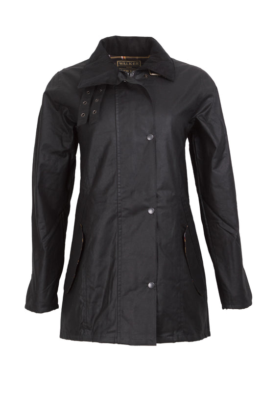 Walker & Hawkes Ladies Black Sofia Wax Jacket