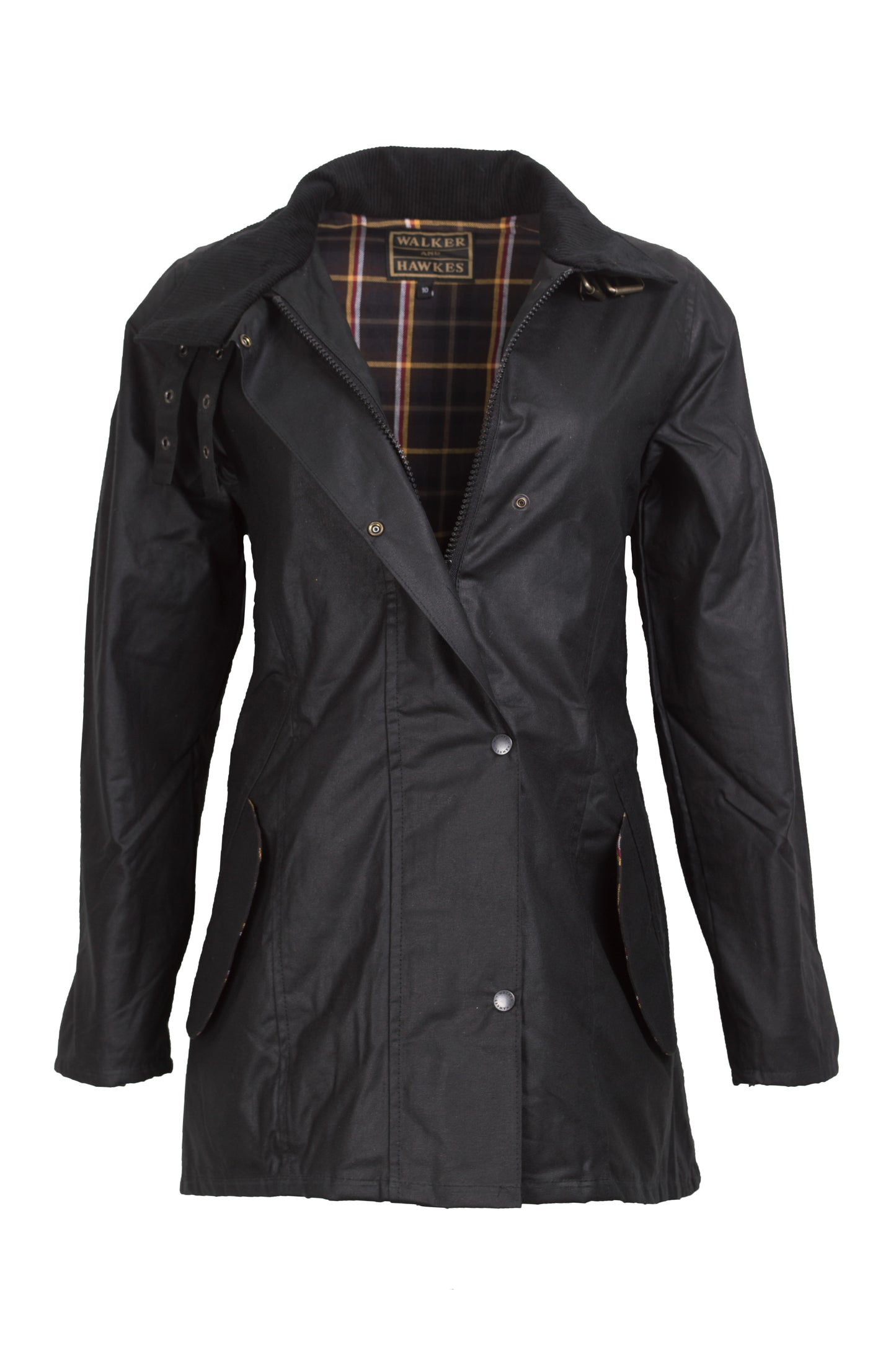 Walker & Hawkes Ladies Black Sofia Wax Jacket