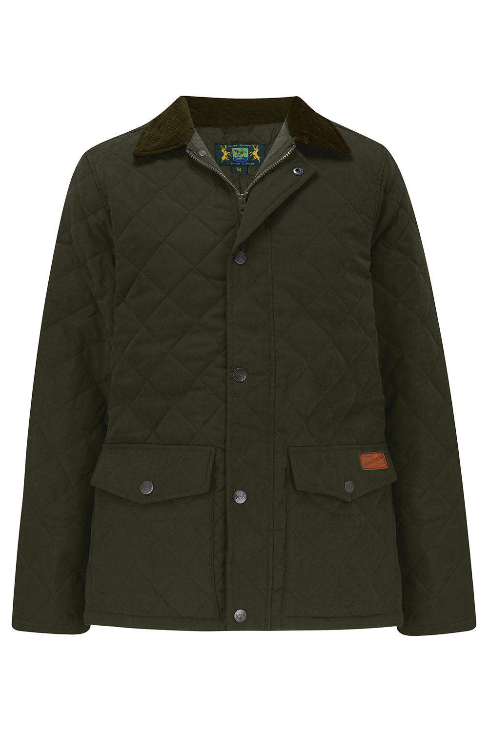 Tweed Outdoor Quilted Coat in Olive