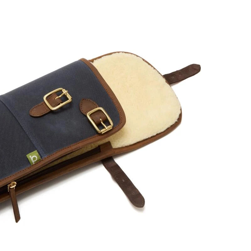 Chatham Waxed Canvas Full Zip with Buckle in Navy Gun Slip
