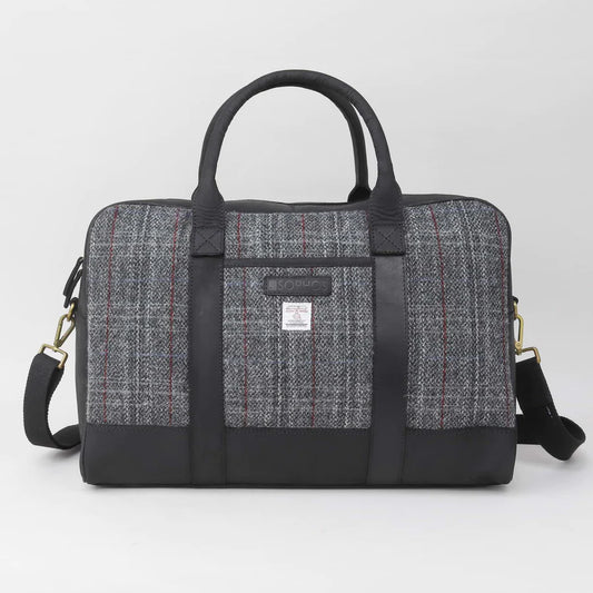 Harris Tweed Dark Grey Check Travel Bag