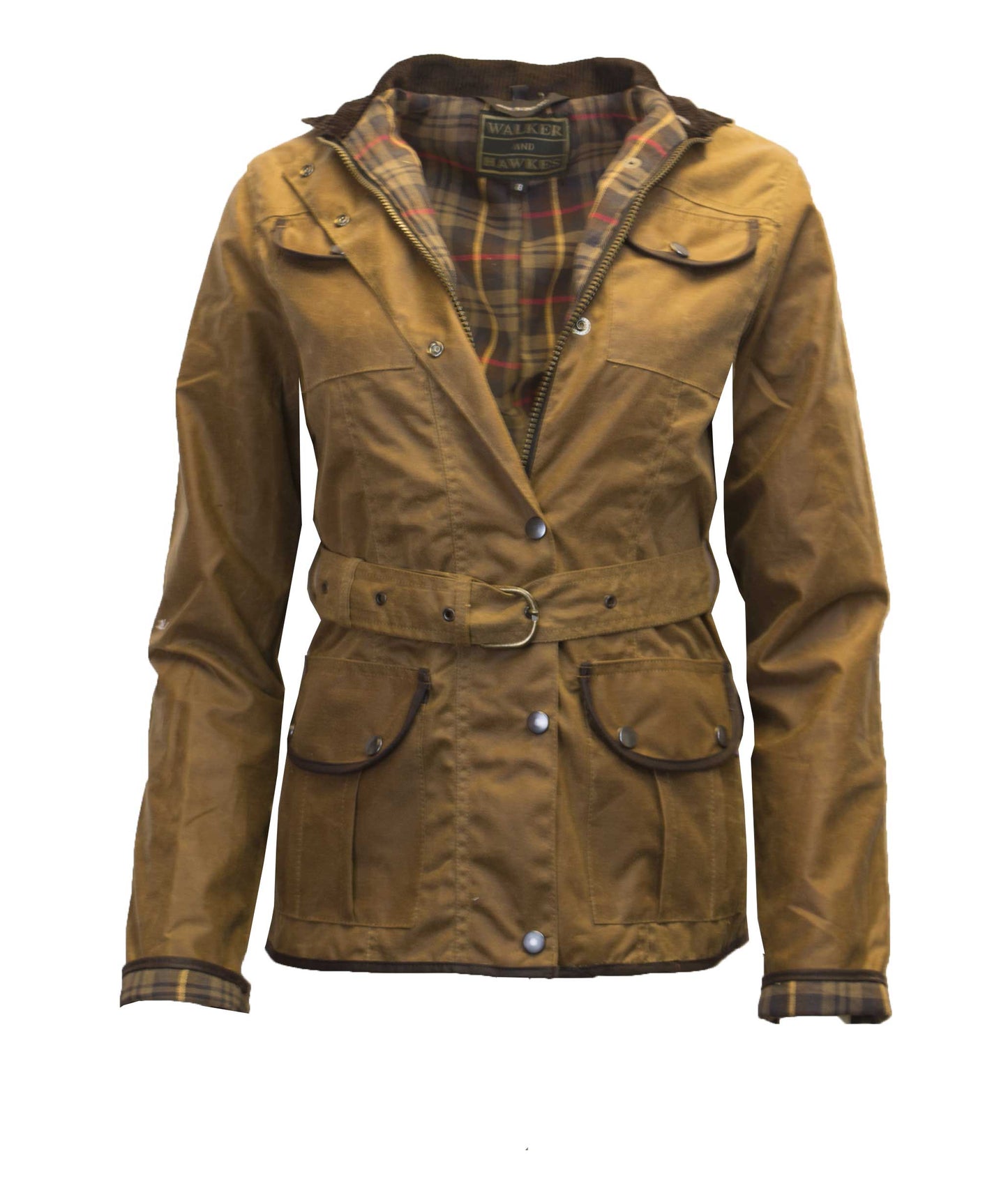 Walker & Hawkes Ladies Florence Beige Wax Biker jacket