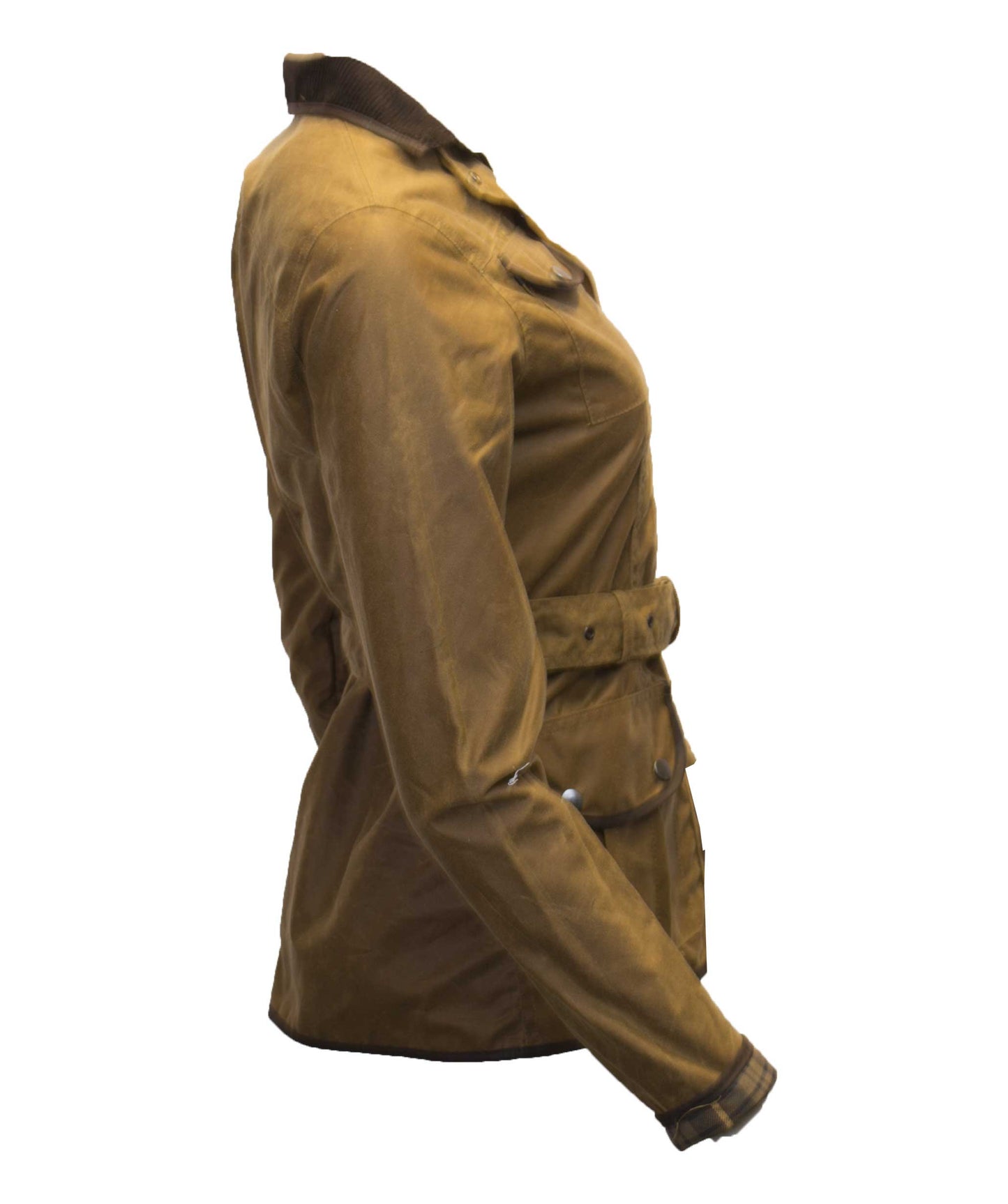 Walker & Hawkes Ladies Florence Beige Wax Biker jacket