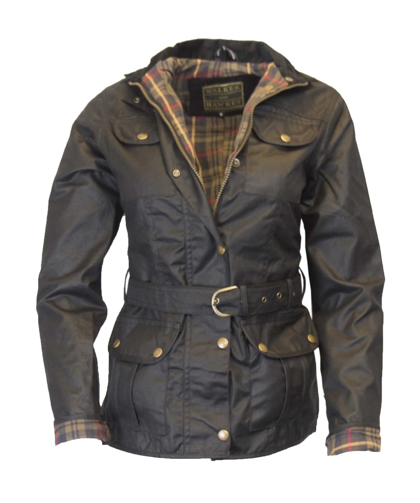 Walker & Hawkes Ladies Black Wax Biker jacket