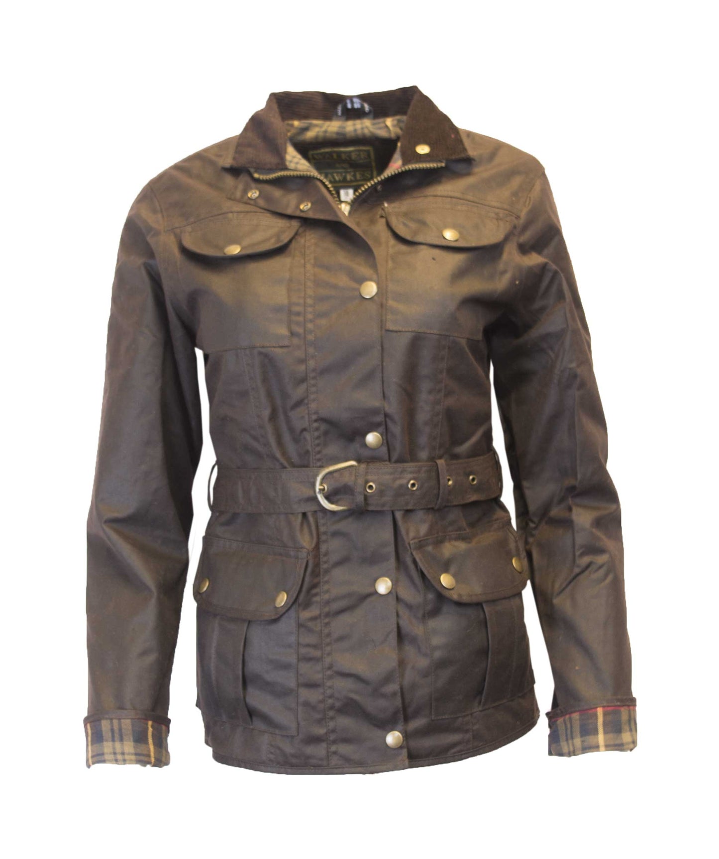 Walker & Hawkes Ladies Brown Wax Biker jacket