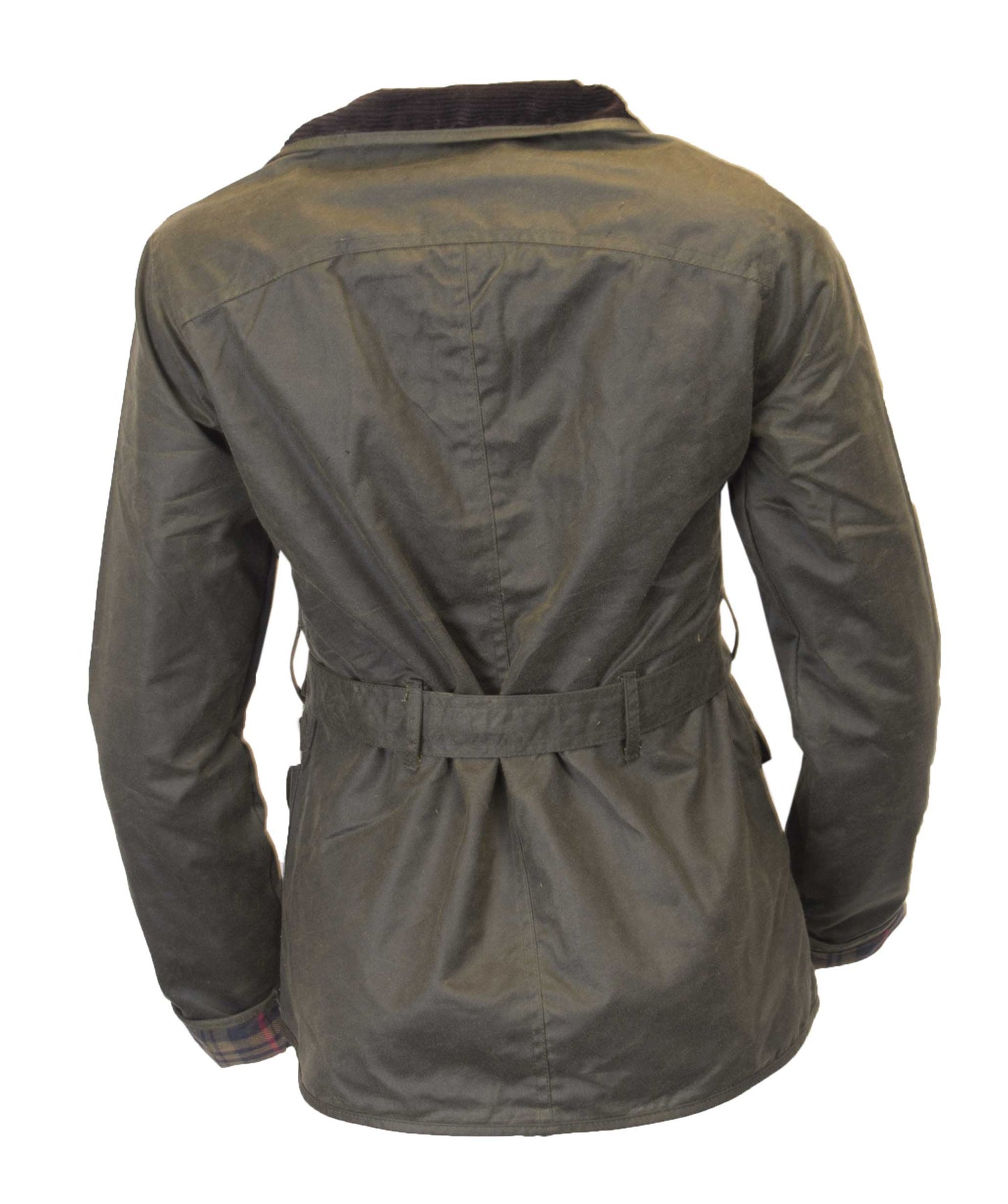 Walker & Hawkes Ladies Olive Wax Biker jacket