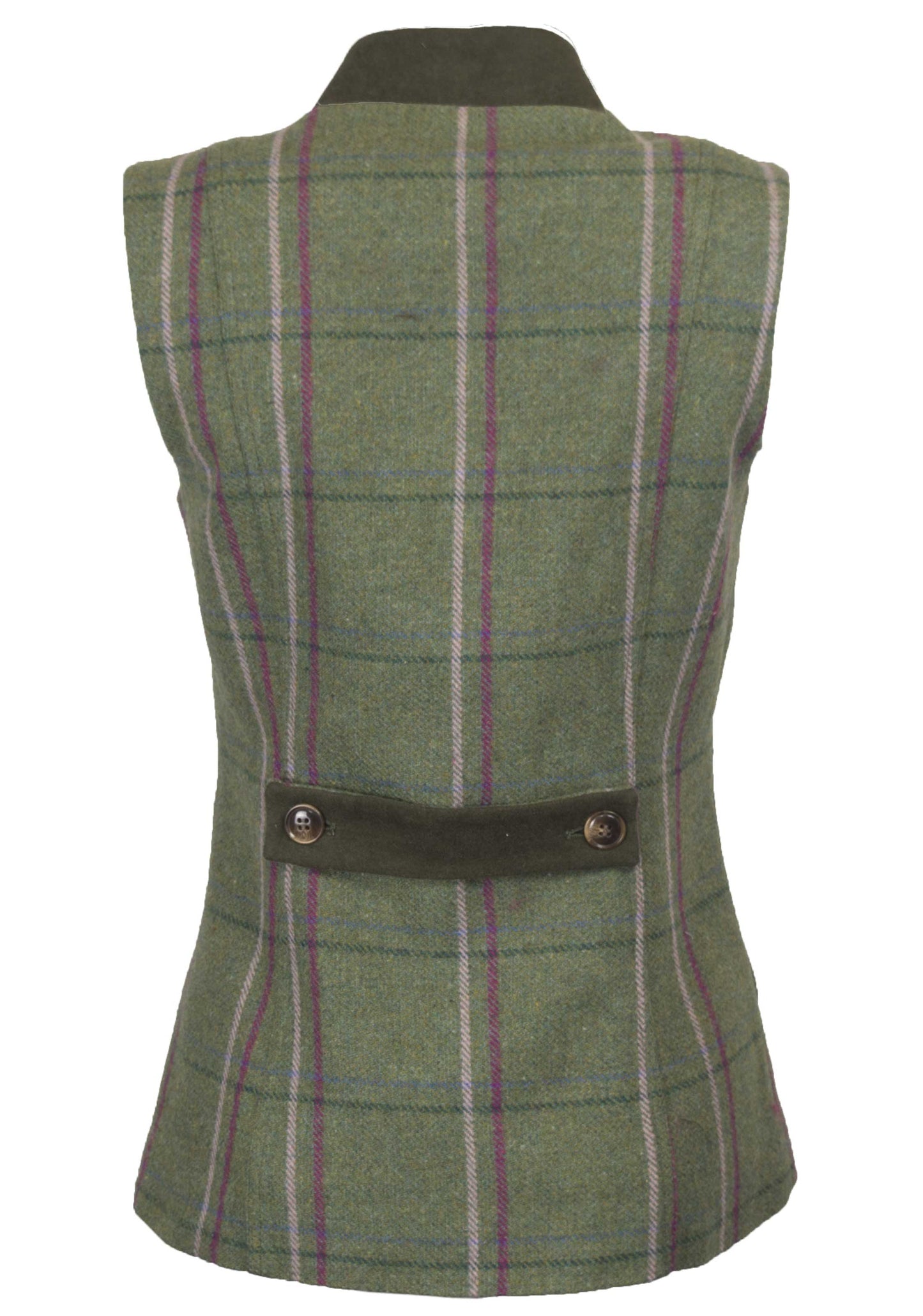 Walker & Hawkes Margate Pink Overcheck Ladies Shooting Tweed Waistcoat