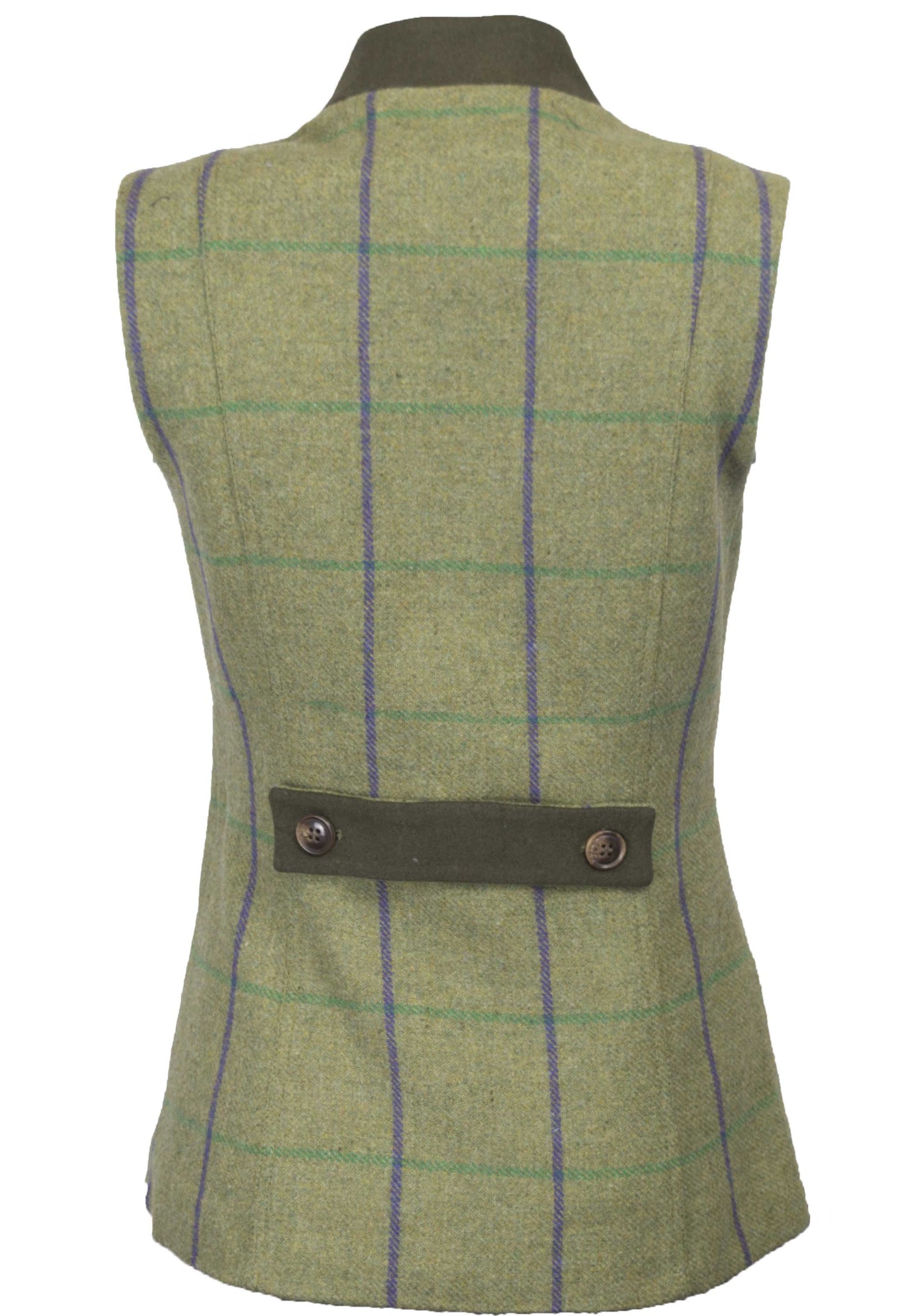 Walker & Hawkes Margate Purple Overcheck Ladies Shooting Tweed Waistcoat