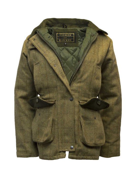 Walker & Hawkes Hazelwood Light Sage Ladies Tweed Shooting Jacket