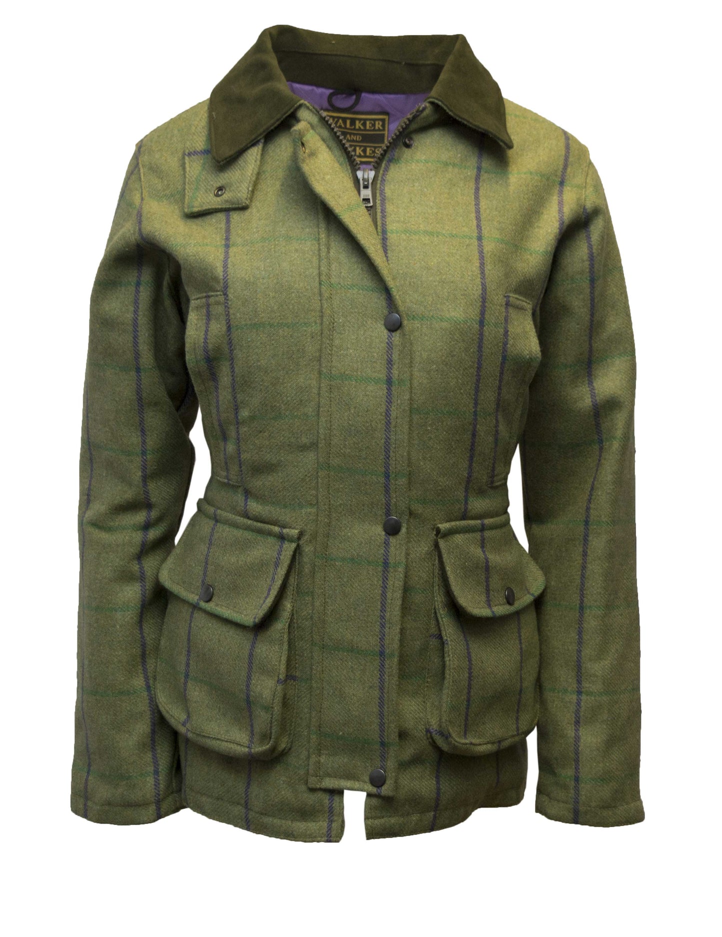 Walker & Hawkes Purple Overcheck Ladies Tweed Shooting Jacket