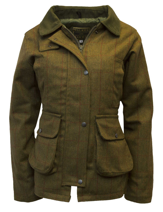 Walker & Hawkes Hazelwood Red Overcheck Ladies Tweed Shooting Jacket