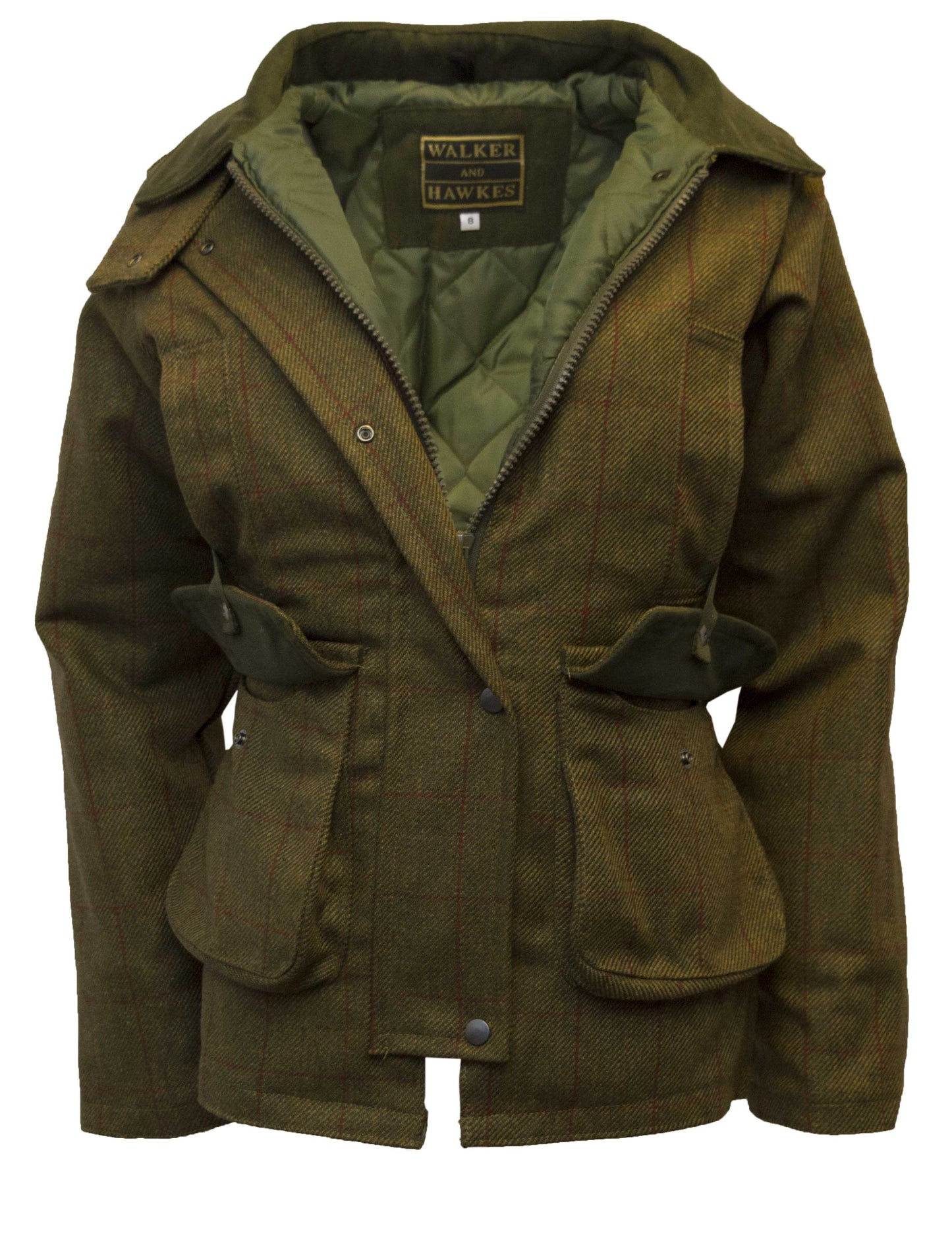 Walker & Hawkes Red Overcheck Ladies Tweed Shooting Jacket