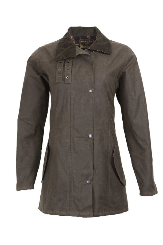 Walker & Hawkes Ladies Olive Sofia WaxJacket