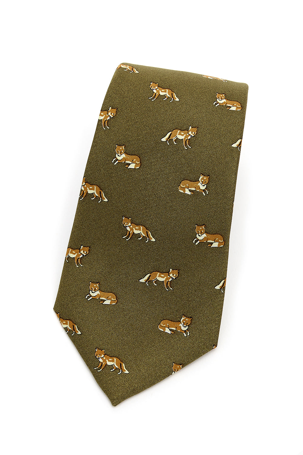 Foxes Country Silk Tie in Green