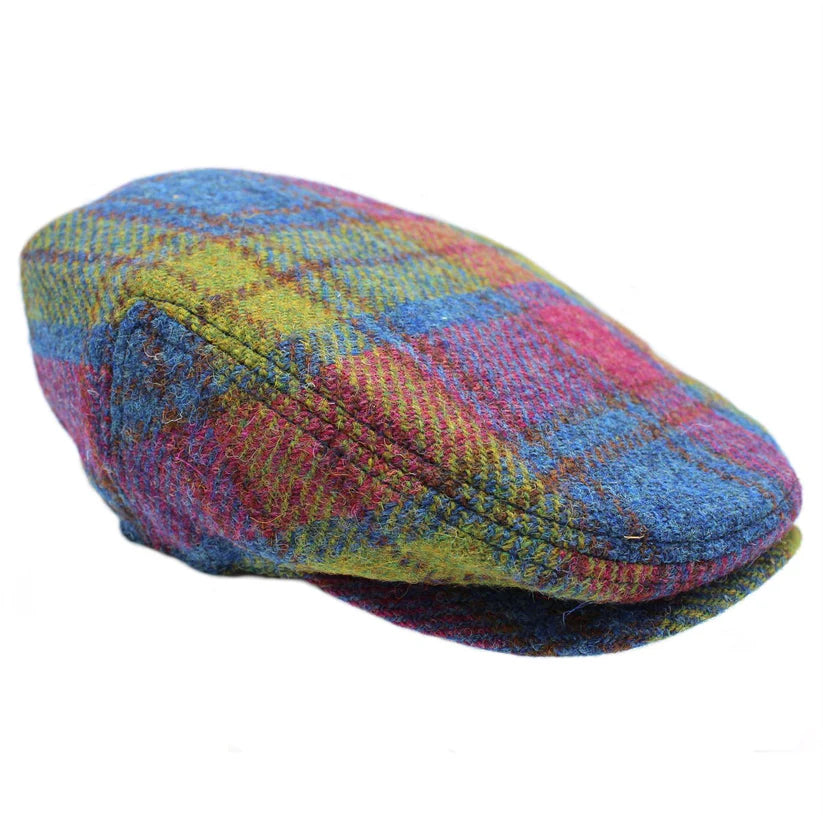 Harris Tweed Ladies Multi-Check Flat Cap