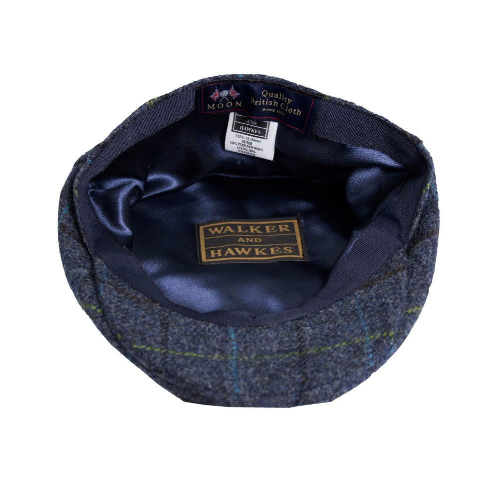 Walker & Hawkes Alfred Abraham Moon Tweed Alfred Flat Cap in Navy