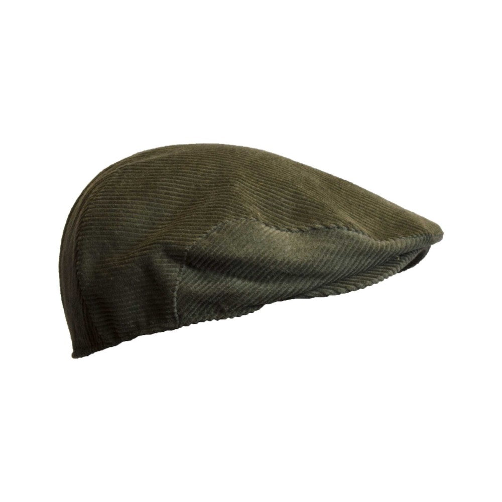 Walker & Hawkes Corduroy Alton Flat Cap in Olive