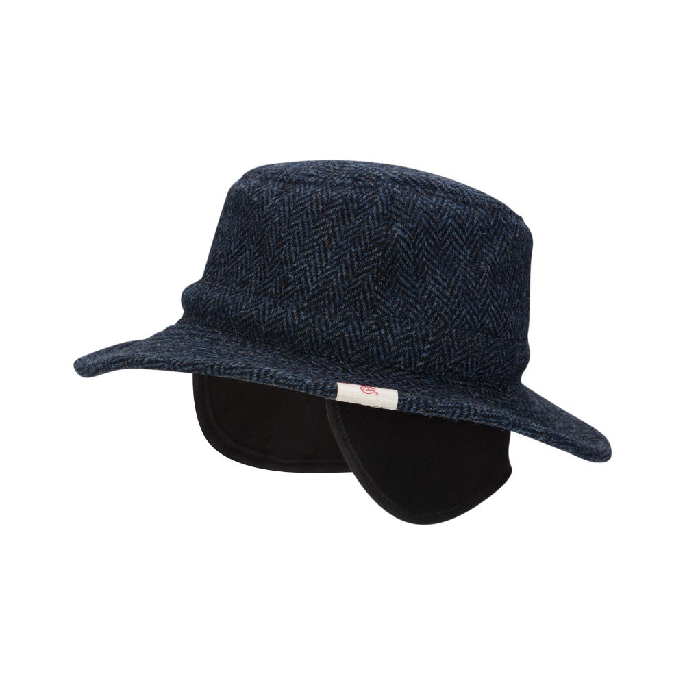 Walker & Hawkes Harris Tweed Berkeley Fedora Hat in Midnight Blue