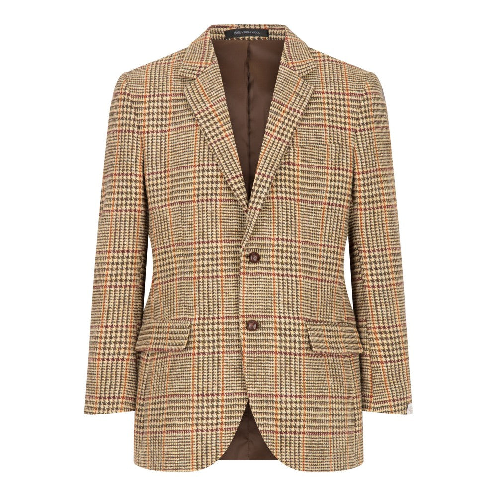 Harris Tweed Tan Windowpane Tweed Jacket