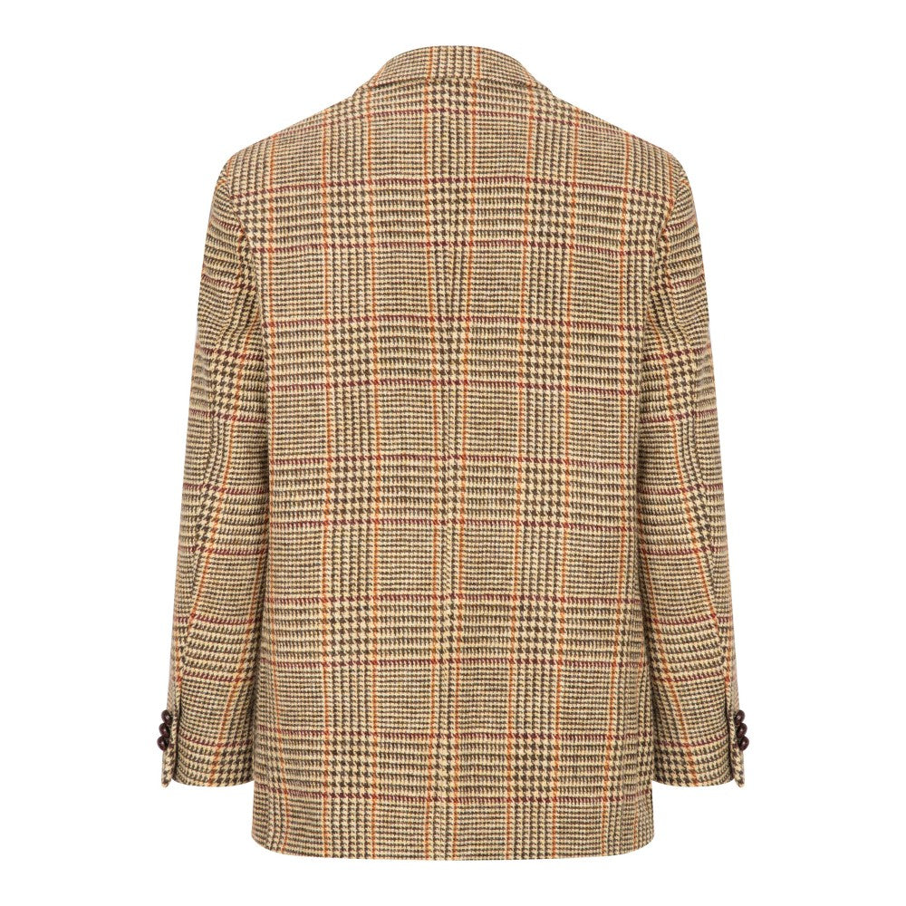 Harris Tweed Tan Windowpane Tweed Jacket