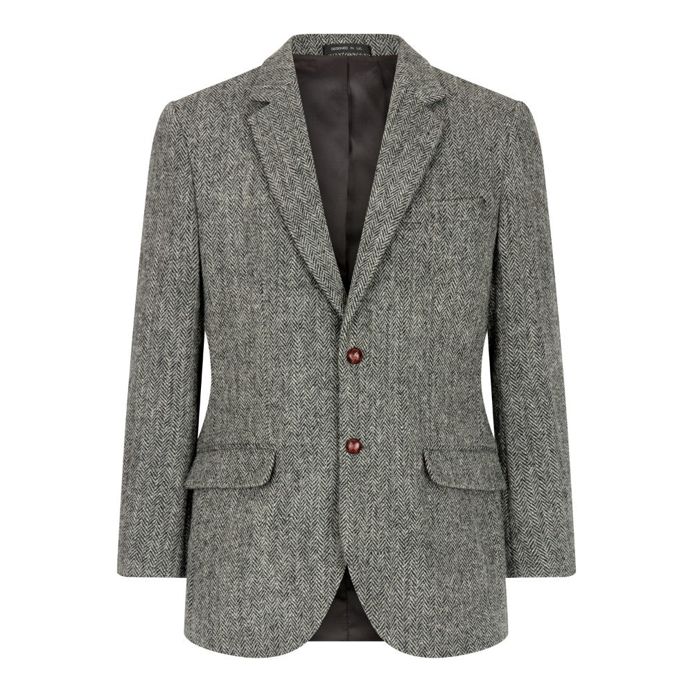 Harris Tweed Grey Herringbone Tweed Jacket – tweedoutdoor