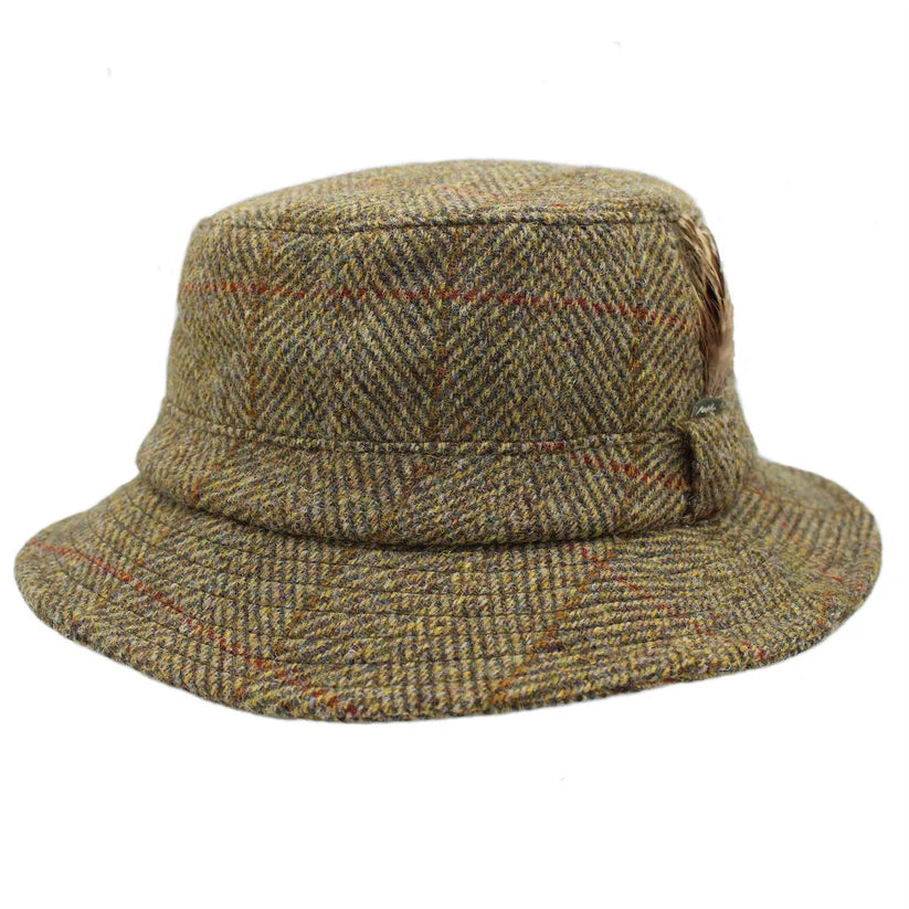 Harris Tweed Olive & Gold Grouse Hat