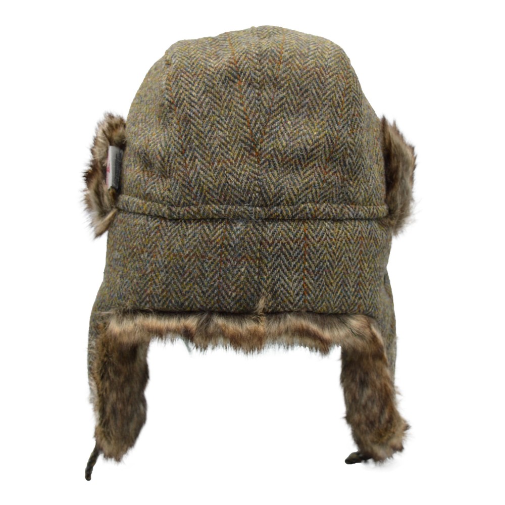 Walker & Hawkes Harris Tweed Charles Trapper Hat In Charcoal