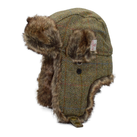 Walker & Hawkes Harris Tweed Charles Trapper Hat In Green