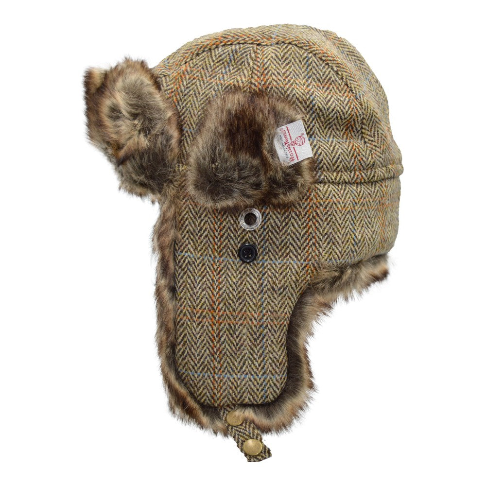 Walker & Hawkes Harris Tweed Charles Trapper Hat In Oatmeal
