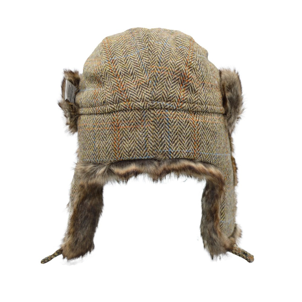 Walker & Hawkes Harris Tweed Charles Trapper Hat In Oatmeal