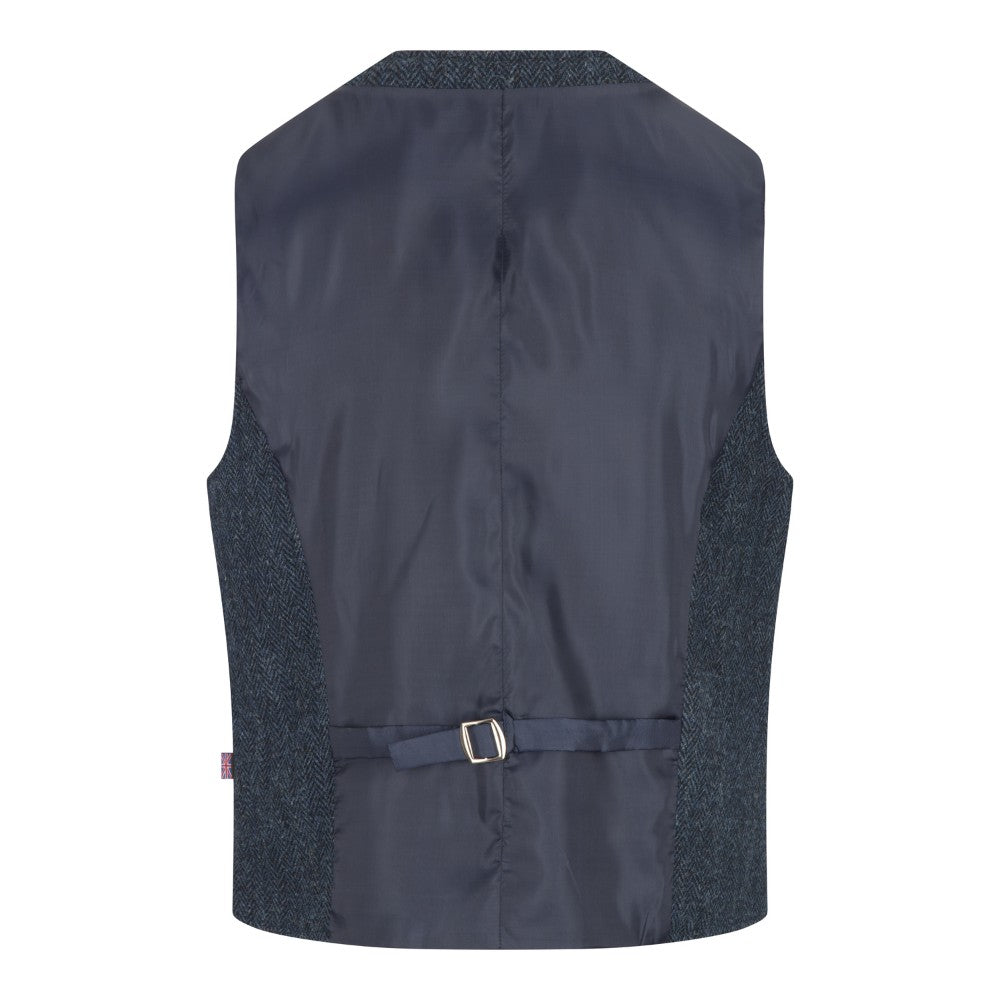 Harris Tweed Blue Tweed Waistcoat