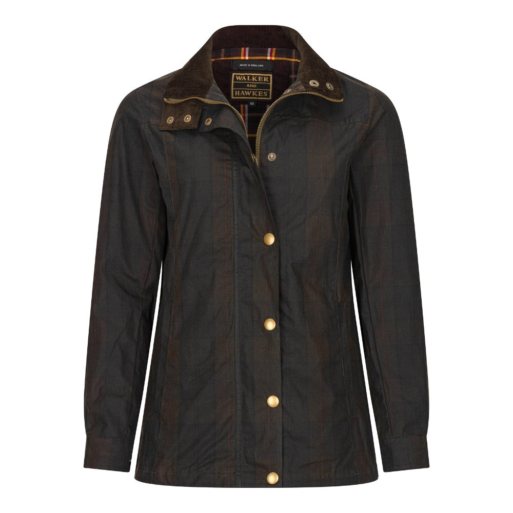 Walker & Hawkes Ladies Delamere Iona Tartan Wax Jacket