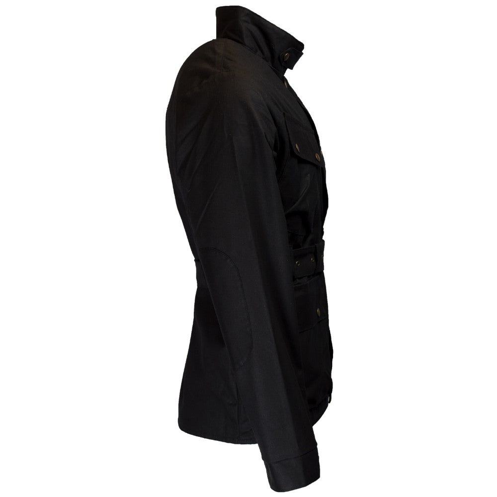 Walker & Hawkes Men's Luxury Black Wax Biker Jacket