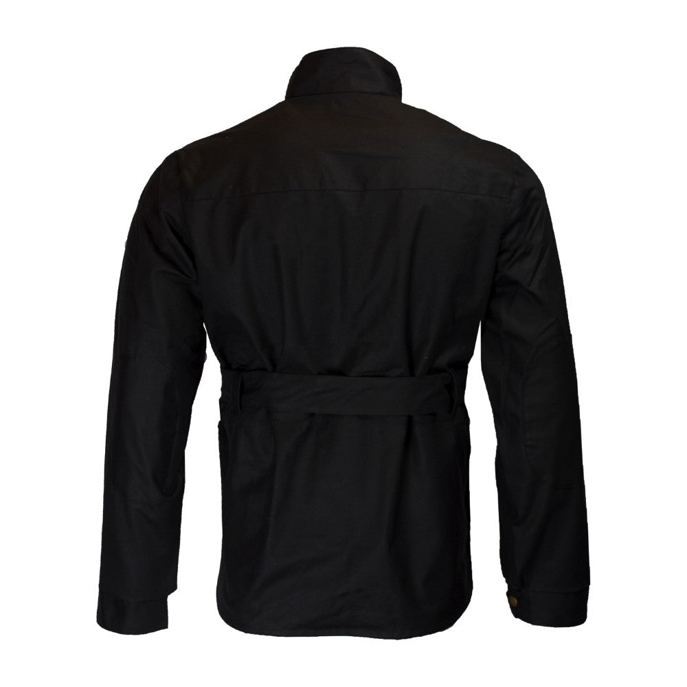 Walker & Hawkes Men's Luxury Black Wax Biker Jacket