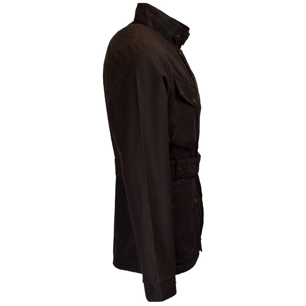 Walker & Hawkes Men's Luxury Brown Wax Explorer Biker Jacket