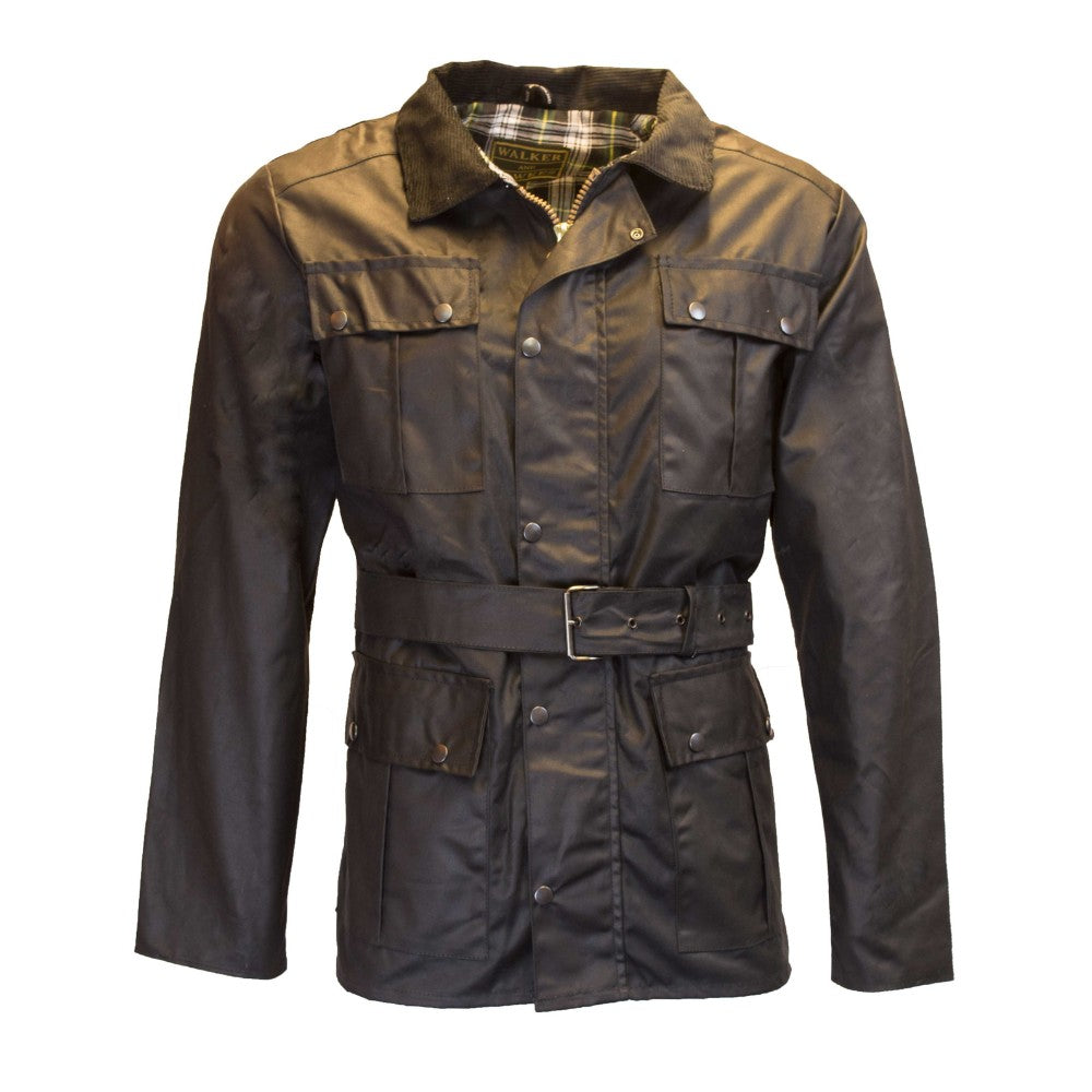 Walker & Hawkes Men's Black Wax Grafton Biker Jacket