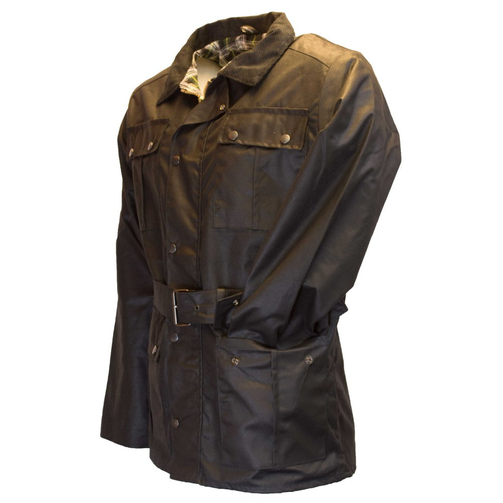Walker & Hawkes Men's Black Wax Grafton Biker Jacket