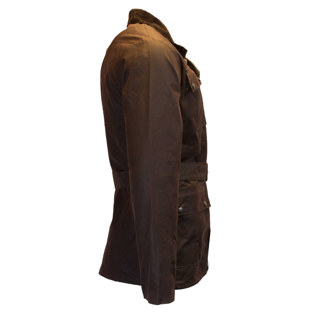 Walker & Hawkes Men's Brown Wax Biker Jacket