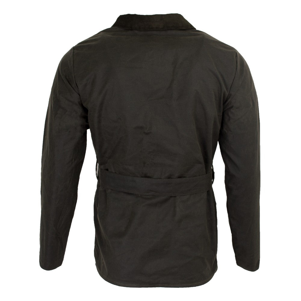 Walker & Hawkes Men's Olive Wax Grafton Biker Jacket