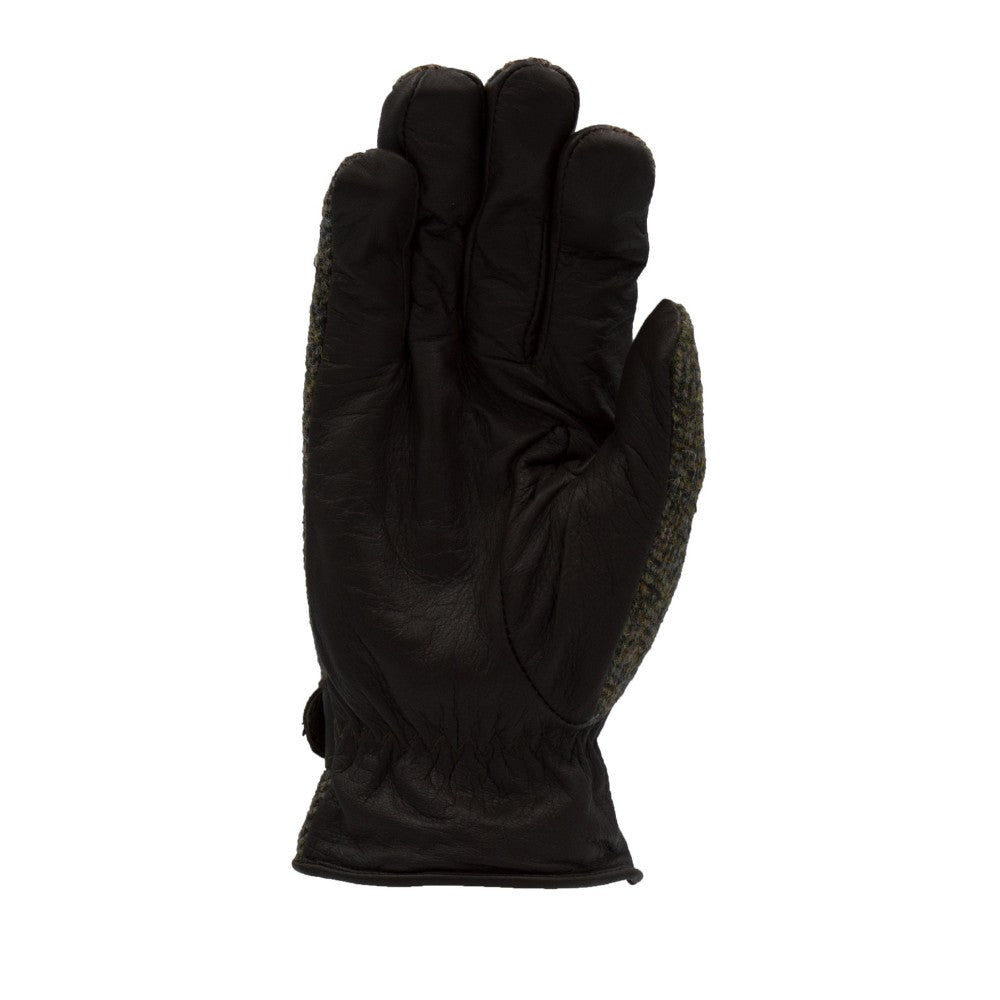 Harris Tweed Gloves in Charcoal Herringbone Tweed