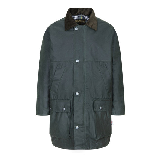 Walker & Hawkes Kid's Olive Wax Hudson Jacket